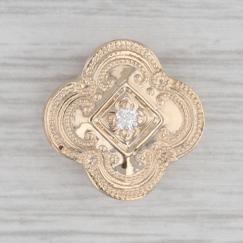 Gray Diamond Slide Bracelet Charm 14k Yellow Gold Richard Glatter