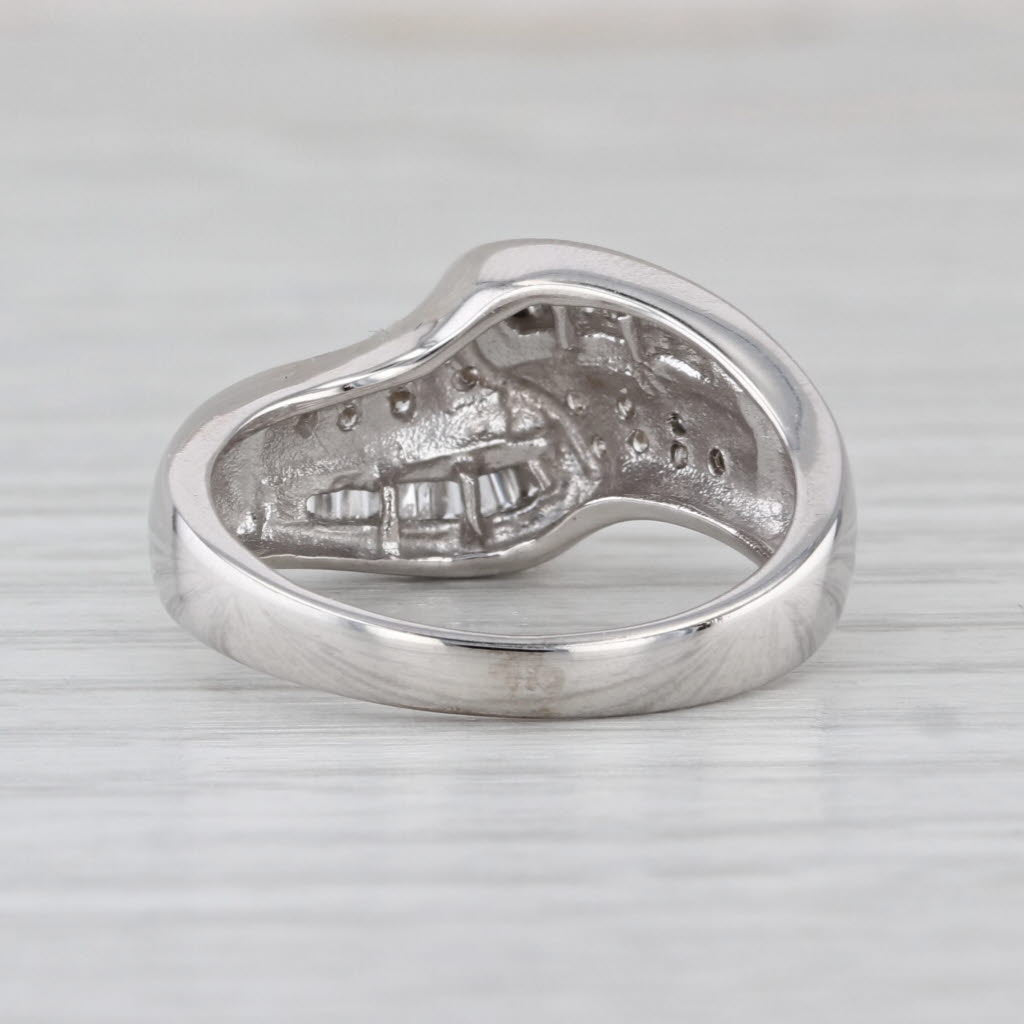 0.30ctw Diamond Bypass Ring 14k White Gold Size 7
