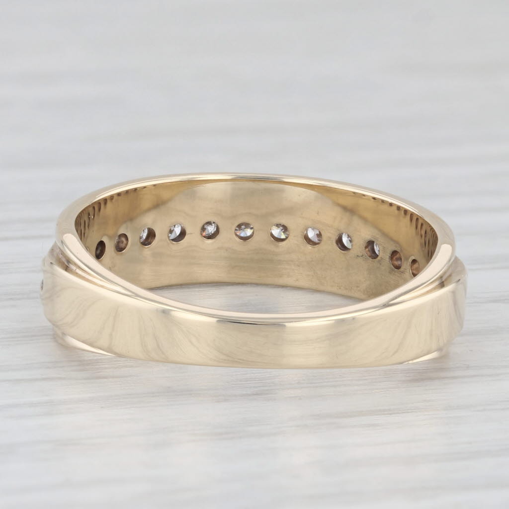 Light Gray 0.36ctw Diamond Men's Wedding Band 10k Yellow White Gold Size 10.25 Ring