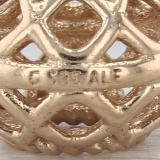 Authentic Pandora Openwork Lattice Charm 14k Gold Bead 750470 Retired Bead