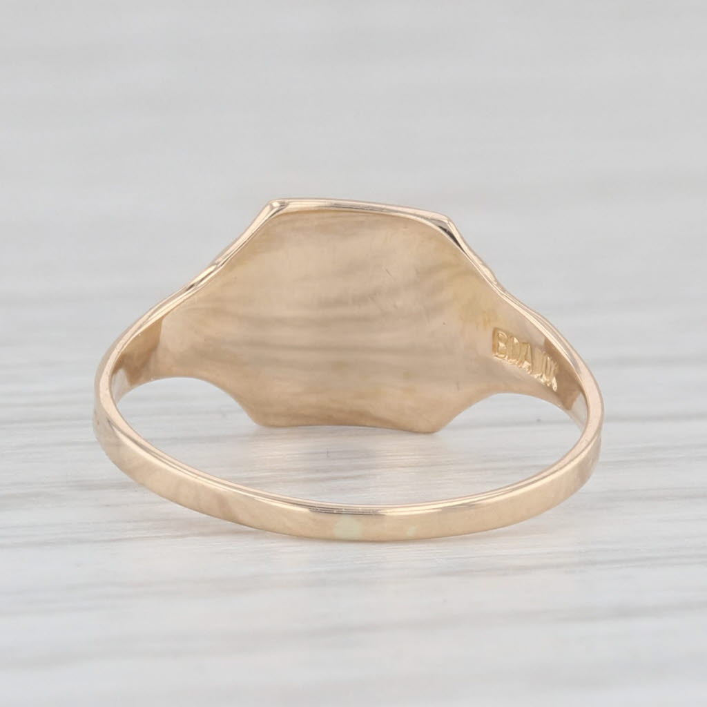 Light Gray Vintage Engravable Baby Ring 10k Yellow Gold Small Size 2.75 Band