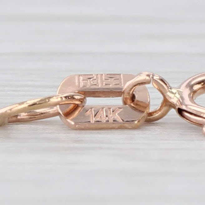 Cable Chain Necklace 14k Rose Gold 18" 1mm