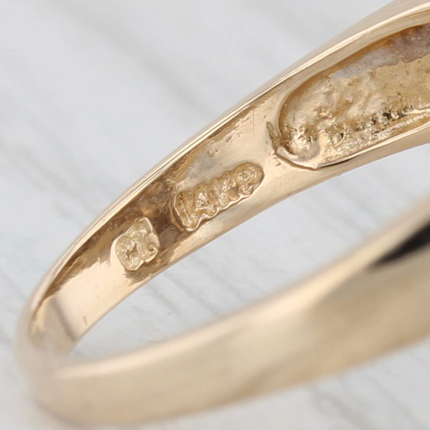 Light Gray 1ctw Pave Diamond Contoured V Ring 14k Yellow Gold Size 7.5