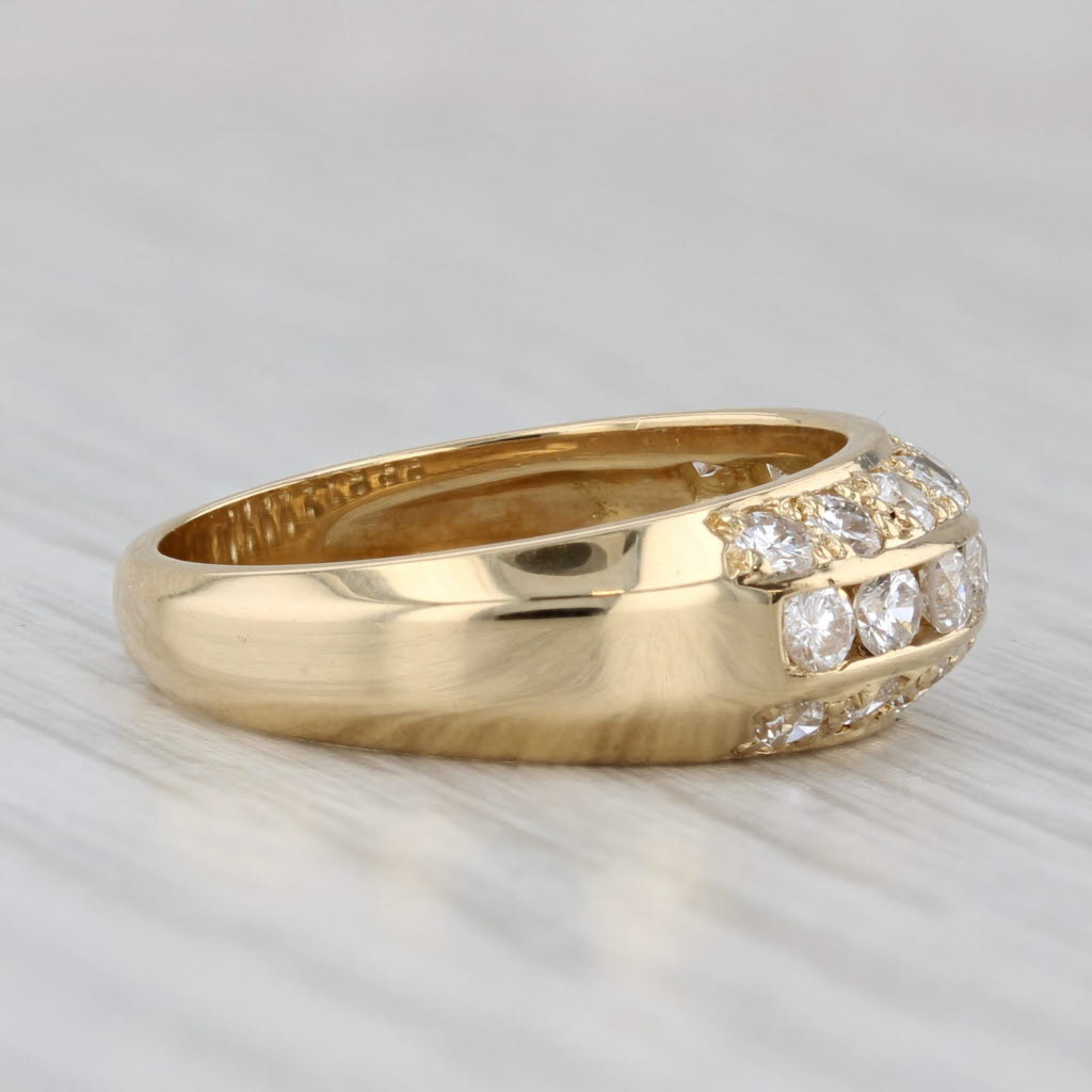 Light Gray 0.98ctw Diamond Wedding Band 18k Yellow Gold Size 6 Anniversary Ring