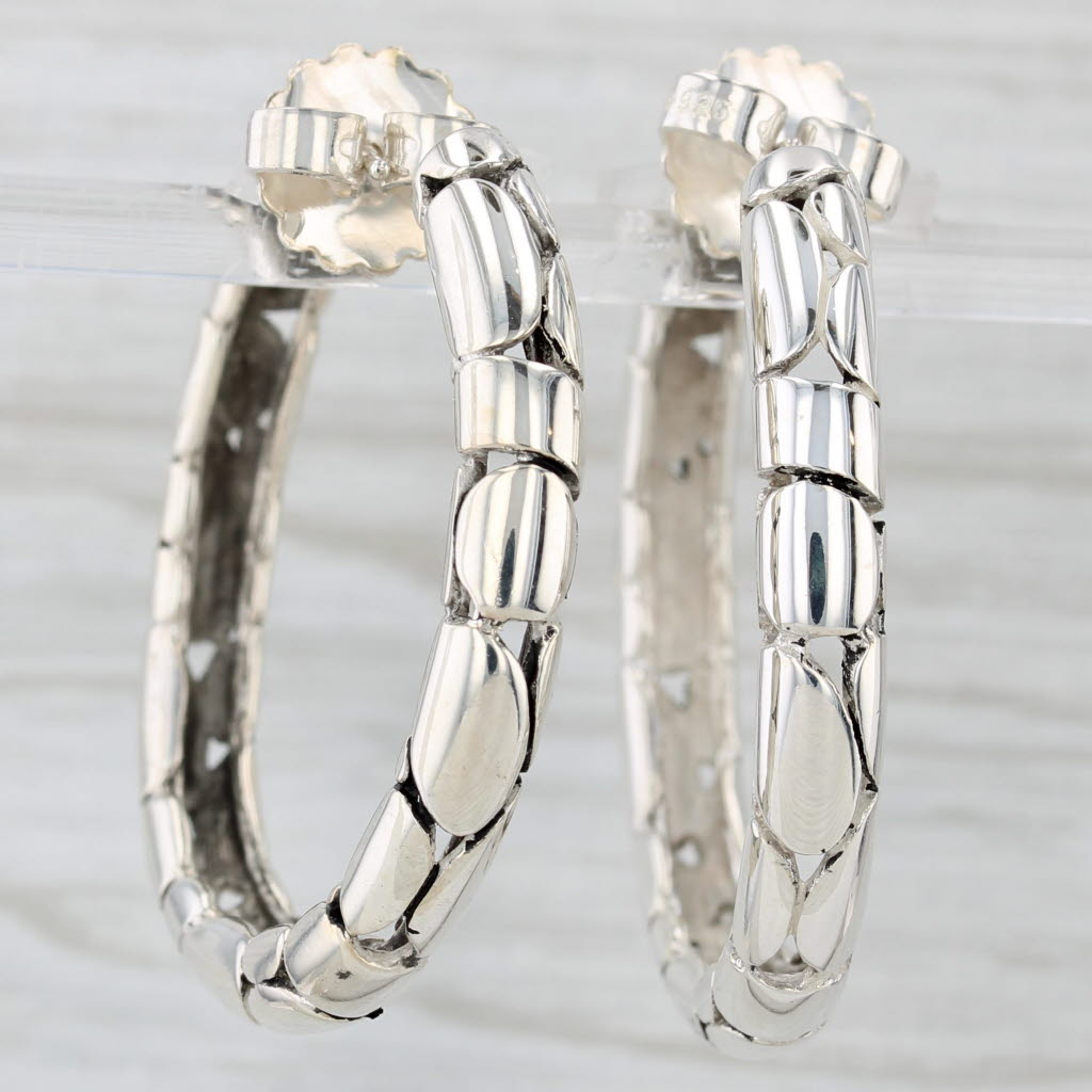 Light Gray John Hardy Kali Hoop Earrings Sterling Silver Round Hoops