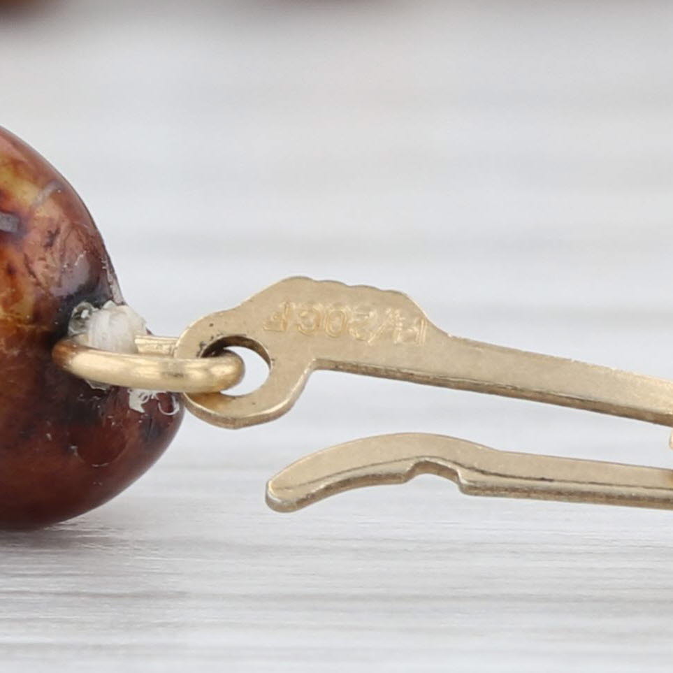 Brown Cultured Pearl Single Strand Bracelet 14k Gold Filled 8" 8.4mm