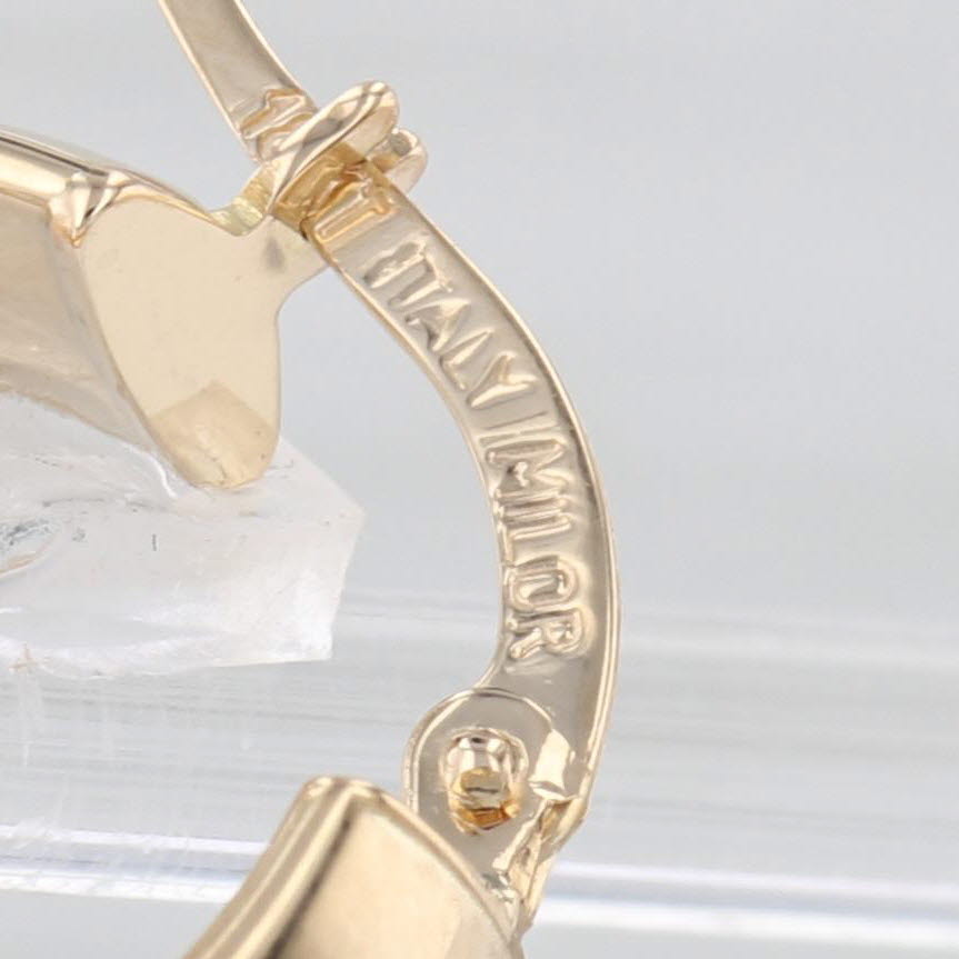 Oval Hoop Earrings 18k Yellow Gold Snap Top Milor Italy Snap Top Hoops