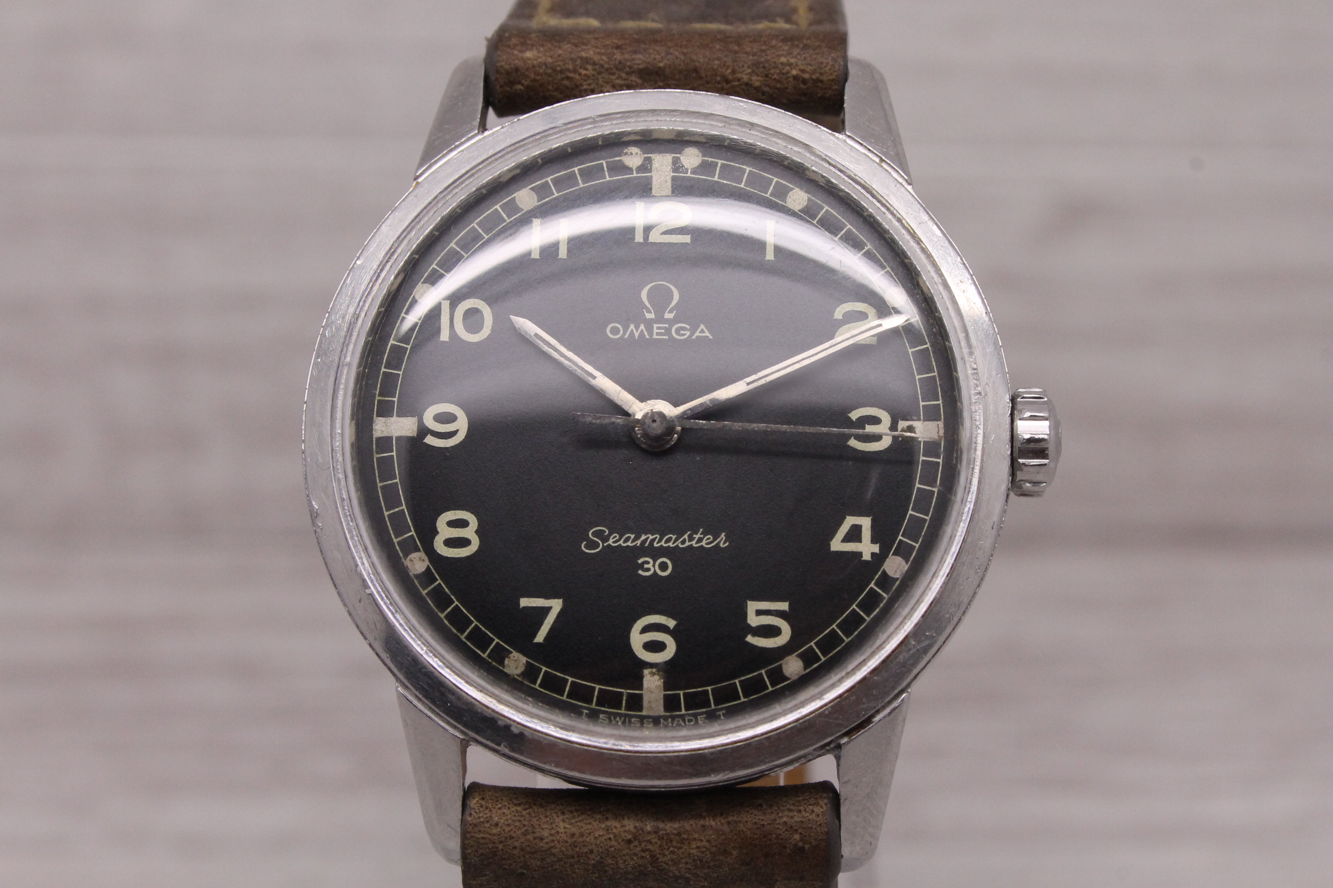 Dark Gray Vintage 1964 Omega Seamaster 30 Mens 35mm Steel Watch c.286 135.007-64 RARE DIAL