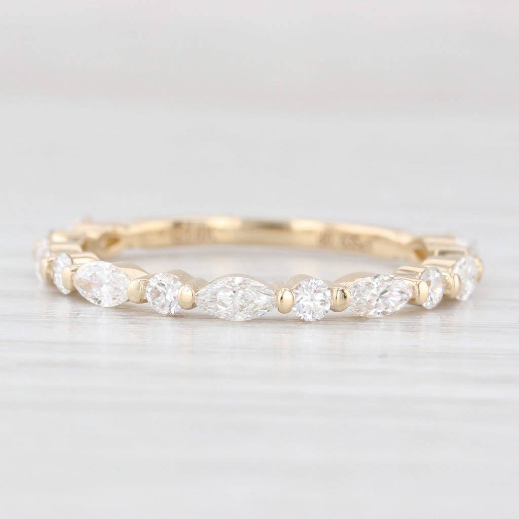 Light Gray New 0.63ctw Diamond Wedding Band 14k Yellow Gold Stackable Anniversary Ring 6.5