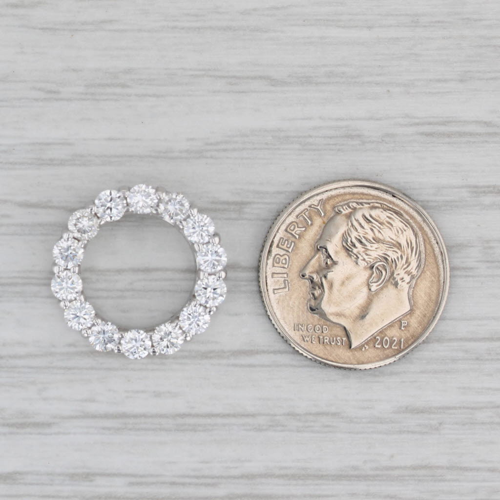 Gray Roberto Coin 1ctw Diamond Eternity Circle Pendant 18k White Gold