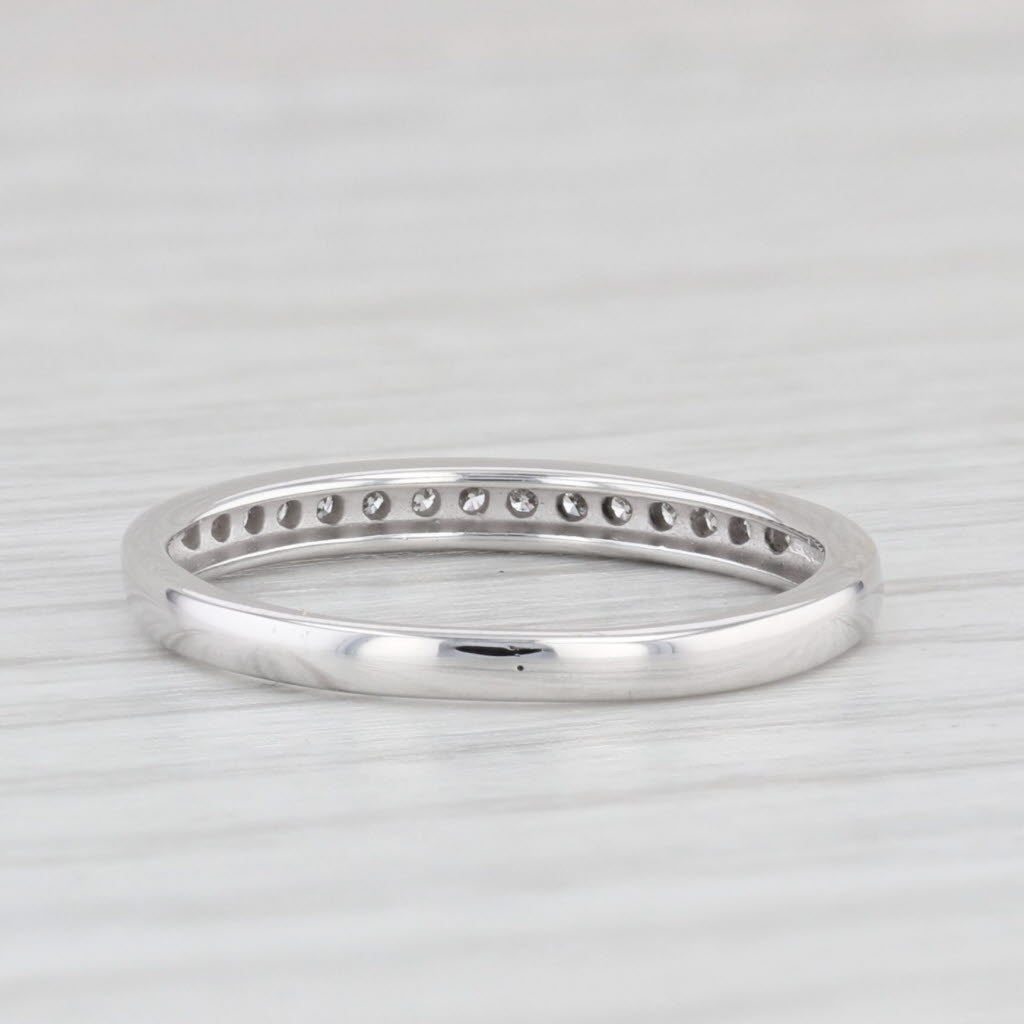 Light Gray Diamond Wedding Band 10k White Gold Size 5.25 Stackable Ring