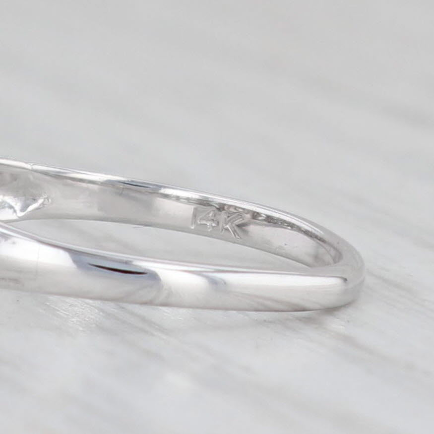 Light Gray Vintage 0.24ct Round Diamond Solitaire Engagement Ring 14k White Gold Size 5.5