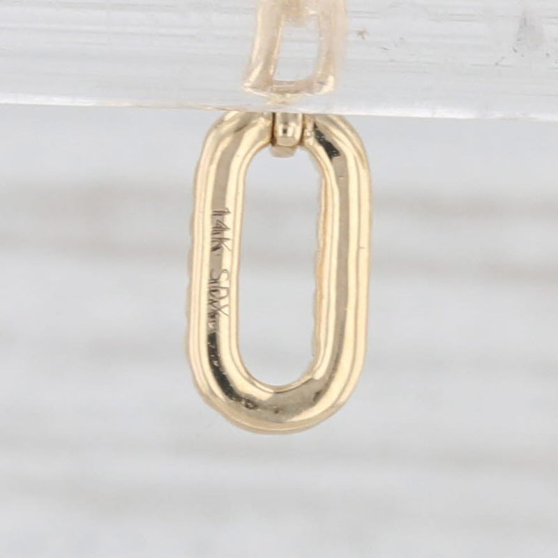 New 0.10ctw Diamond Oval Small Drop Stud Earrings 14k Yellow Gold