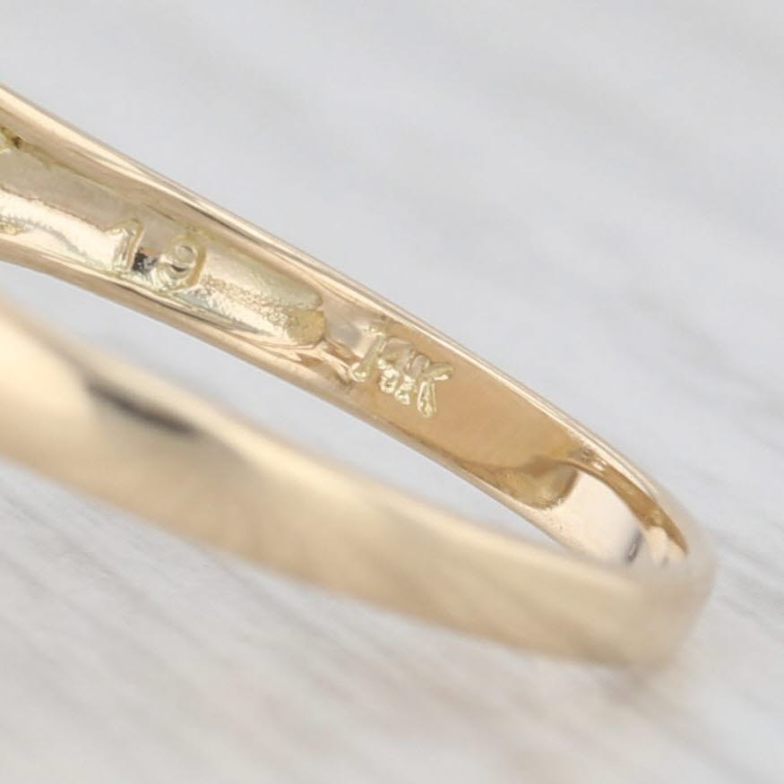 Light Gray Mabe Pearl Diamond Ring 14k Yellow Gold Size 6.5