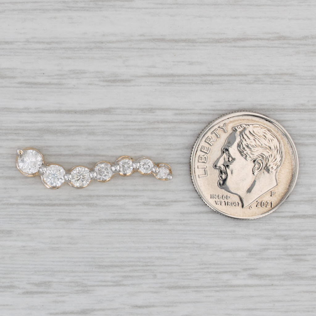 Gray 1.02ctw Graduated Diamond Journey Pendant 14k Yellow Gold