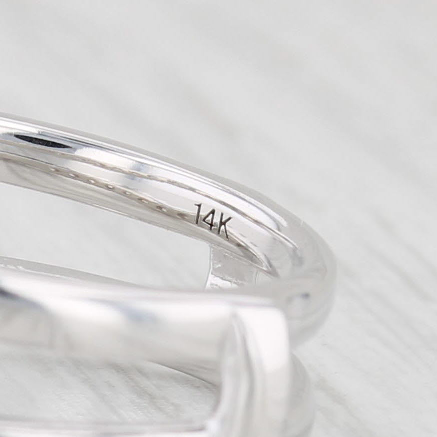 Light Gray 0.84ctw Diamond Ring Jacket Guard 14k White Gold Size 6.5 Wedding Band
