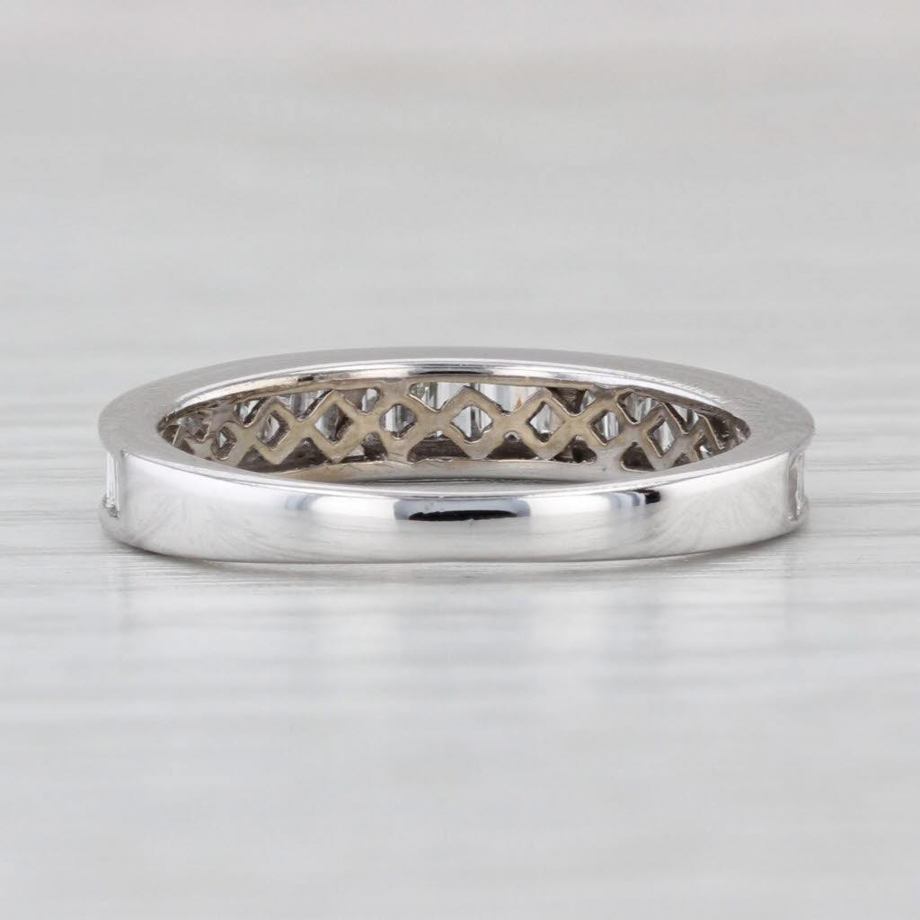 0.70ctw Diamond Wedding Band 14k White Gold Size 5.5 Stackable Anniversary Ring