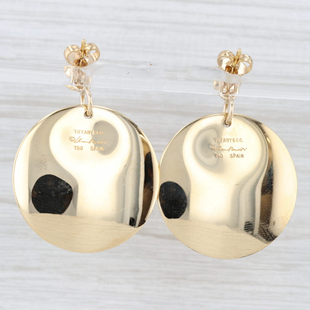 Light Gray Tiffany & Co Elsa Peretti Large Circle Dangle Earrings 18k Yellow Gold Drops