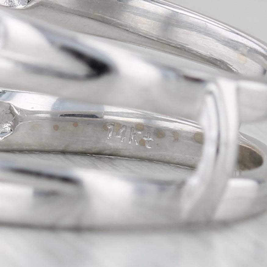 Gray 0.38ctw Diamond Enhancer Jacket Ring Guard 14k White Gold Size 6.75 Bridal