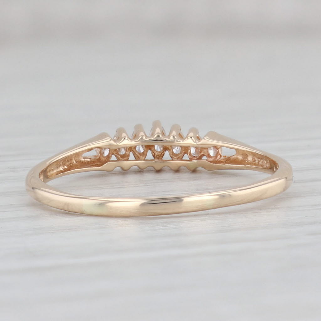 Light Gray 0.24ctw Diamond Tiered Pyramid Ring 14k Yellow Gold Size 11.25 Stackable