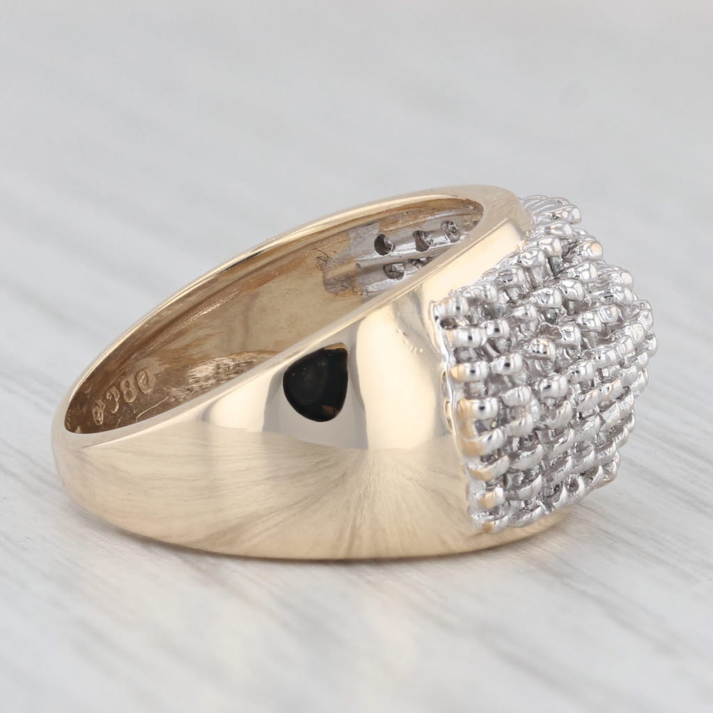 Light Gray 1ctw Diamond Cluster Ring 14k Yellow Gold Size 6.75