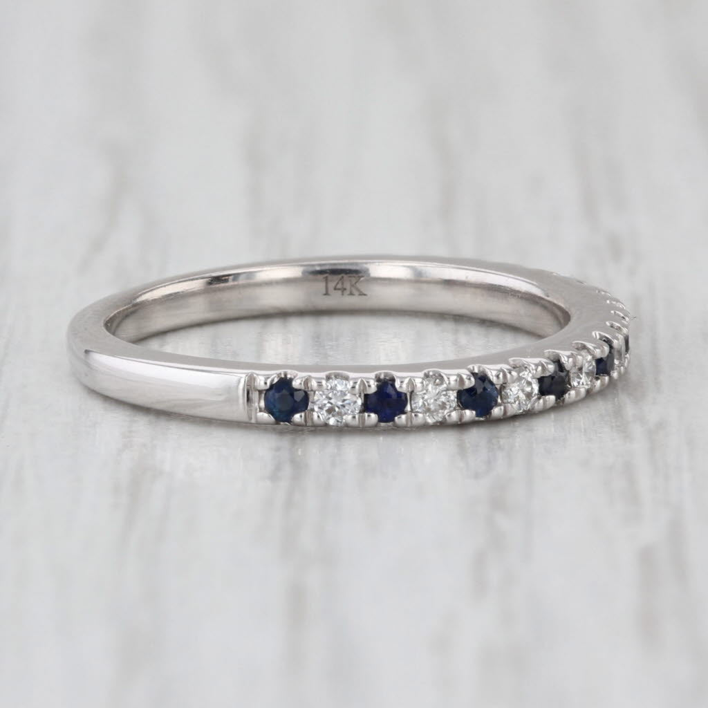 Vera Wang Love 0.29ctw Sapphire Diamond Band 14k Gold Stackable Wedding Ring