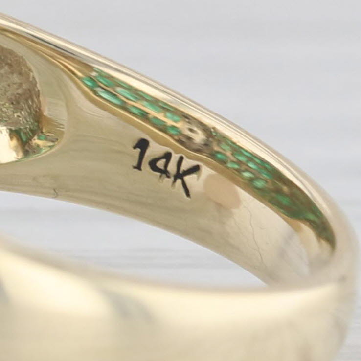 Gray 1.08ctw Diamond Emerald Cross Over Ring 14k Yellow Gold Size 6.5