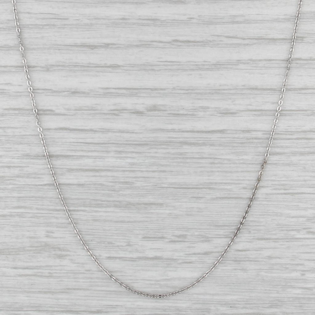14k 16.25" 1.1mm Cable Chain Necklace White Gold