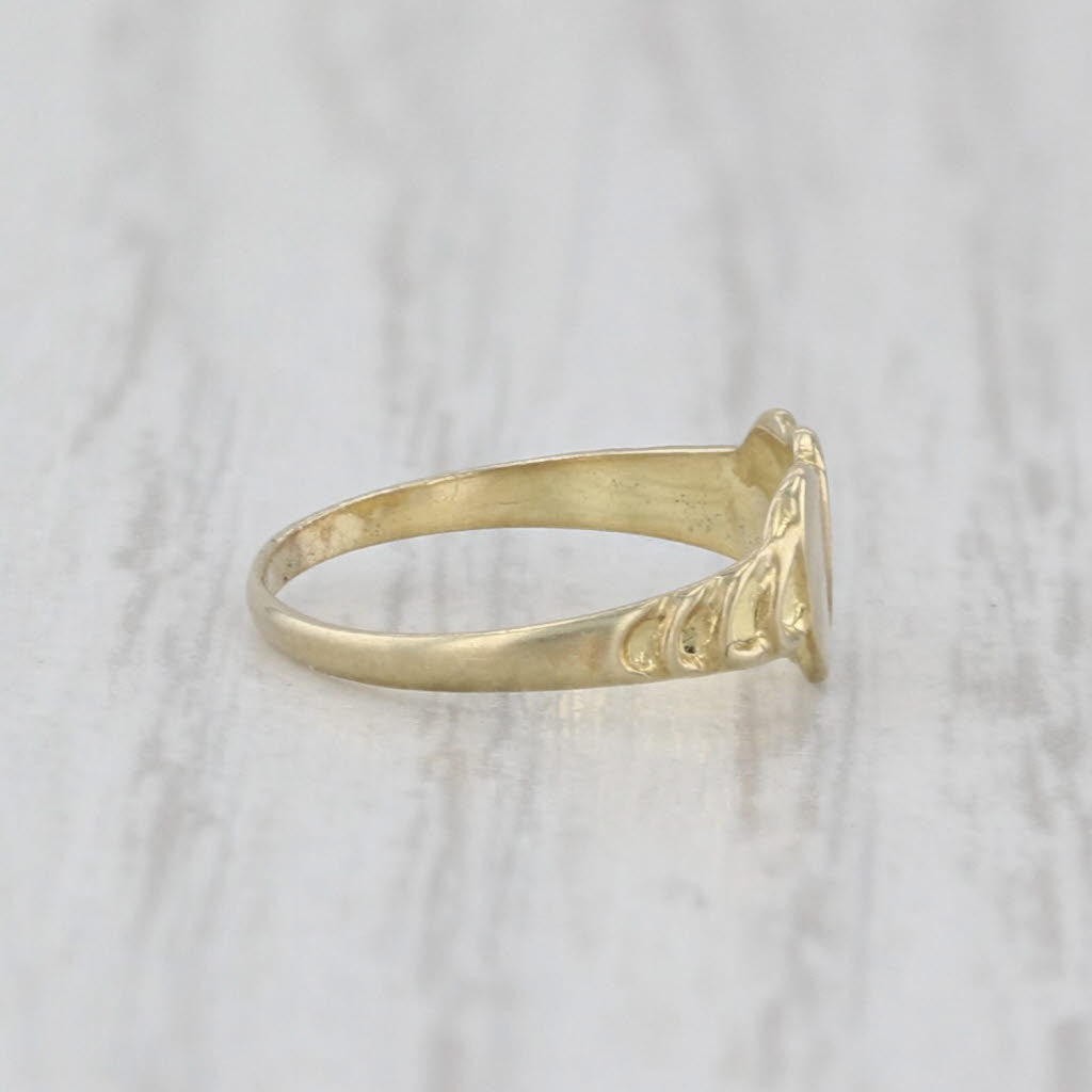 Vintage Engravable Hearts Ring 14k Yellow Gold Small Baby Size