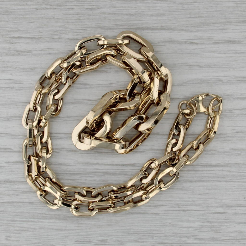 Graduated Cable Chain Necklace 14k Yellow Gold 18" 10.8 - 6.3mm