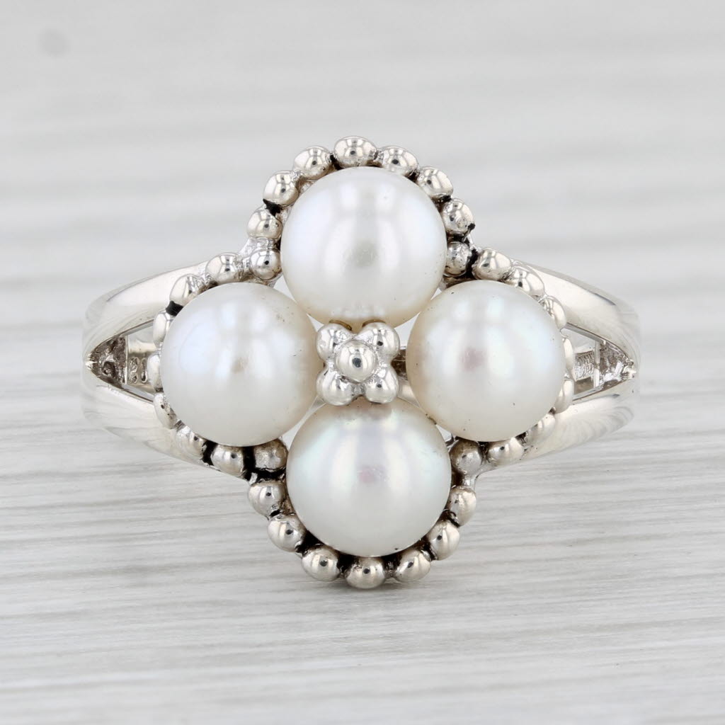 Light Gray Honora Cultured Pearl Cluster Ring Sterling Silver Size 6