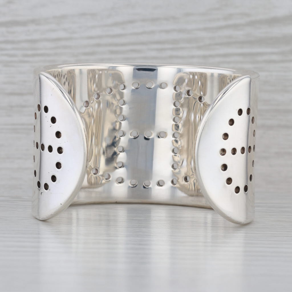 Hermes Eclips Eclypse Cuff Bracelet Sterling Silver Statement Dot Accents