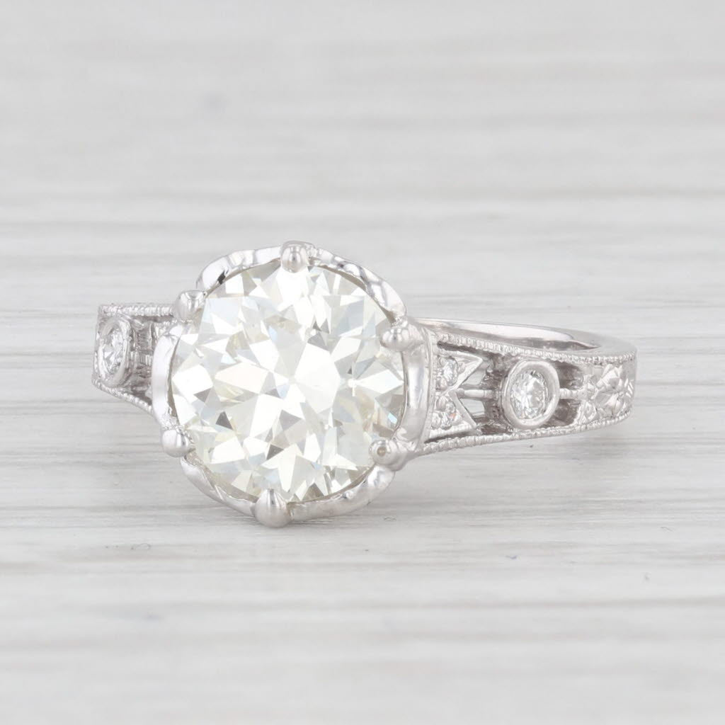 Light Gray Neil Lane 1.83ctw VS1 Diamond Engagement Ring 900 Platinum GIA Round Solitaire