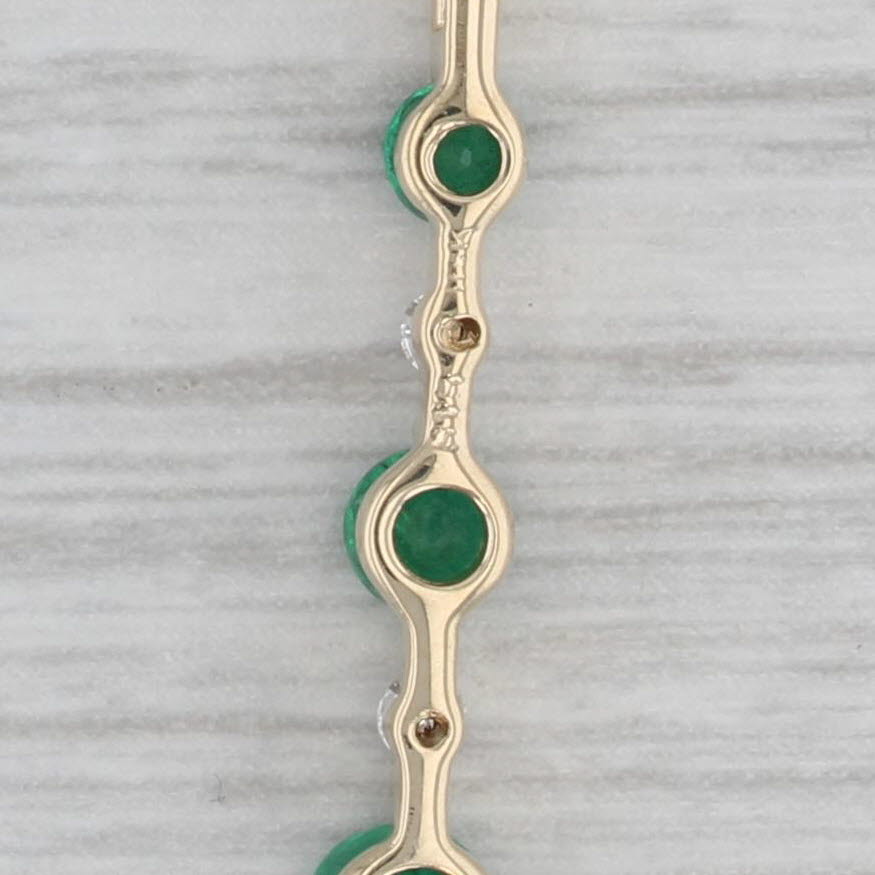 Gray 0.55ctw Emerald Diamond Journey Pendant Necklace 14k Yellow Gold 18" Box Chain