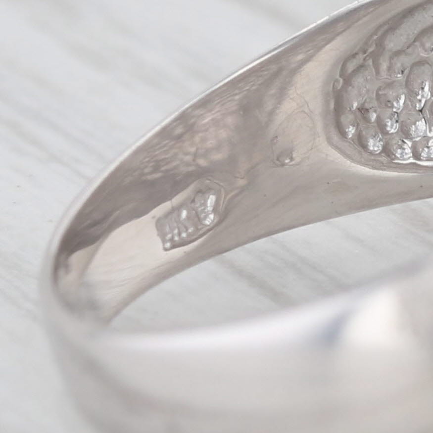 Light Gray 1ctw Diamond Cluster Belcher Settings Ring 14k White Gold Size 10.75 Vintage Men