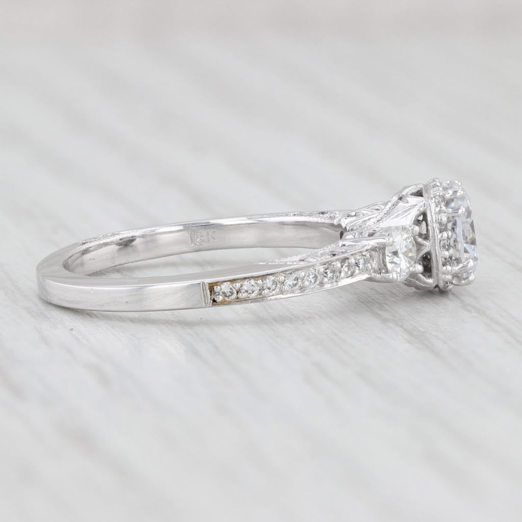 Light Gray New Tacori 0.48ctw Diamond Round Semi Mount Engagement Ring 18k White Gold