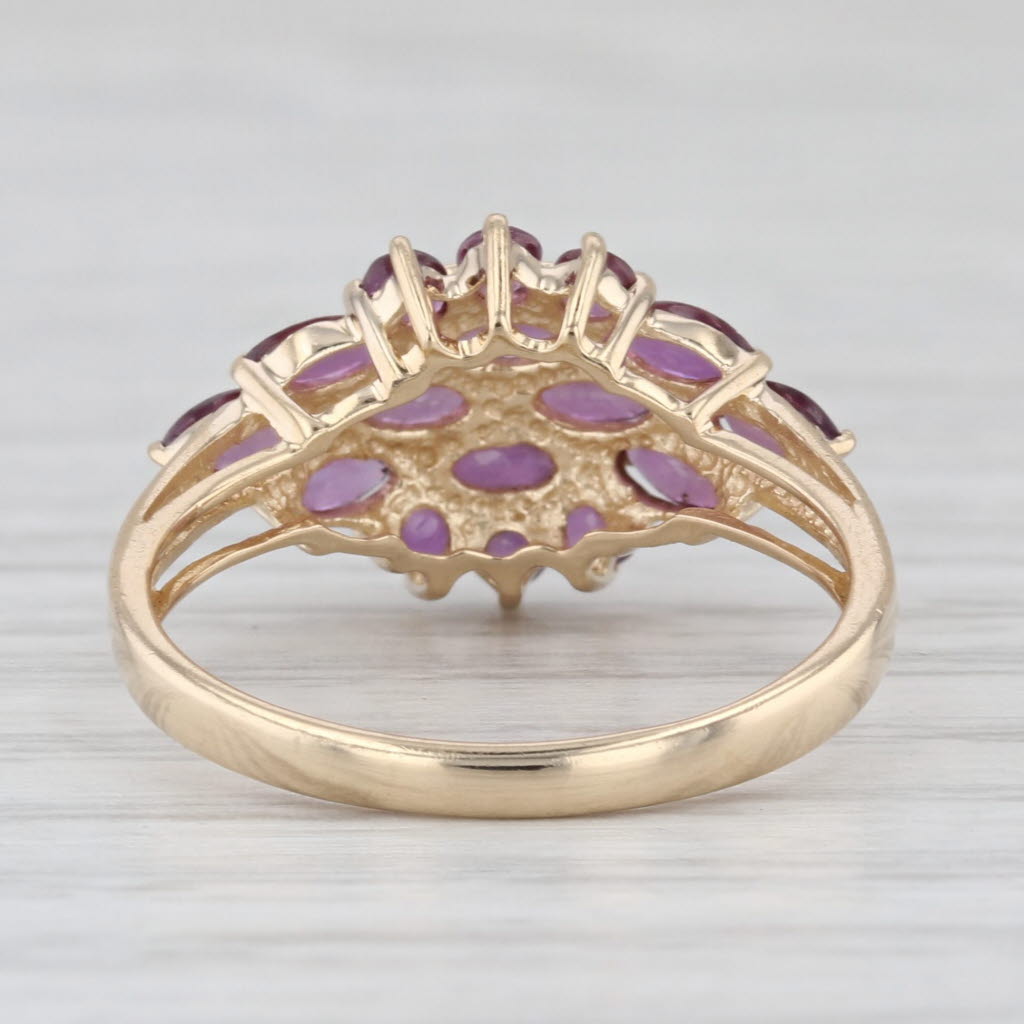 1.34ctw Ruby Cluster Ring 14k Yellow Gold Size 6
