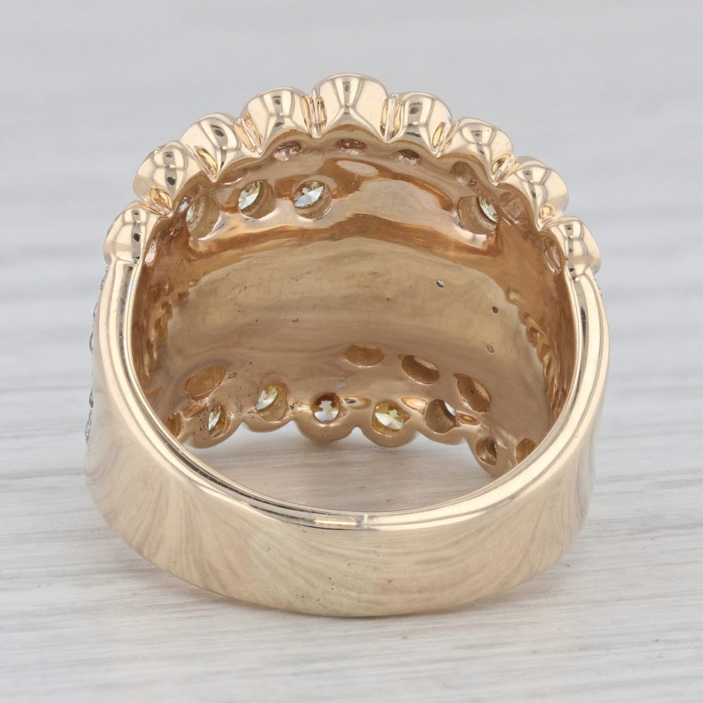 Gray Kallati 2.08ctw White Yellow Pave Diamond Ring 14k Yellow Gold Size 7.75