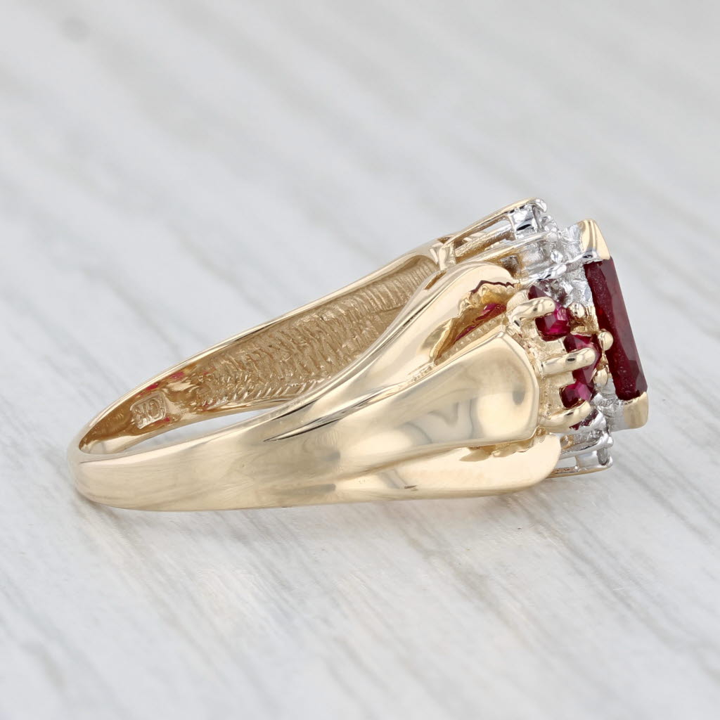 Light Gray 1.45ctw Lab Created Ruby Marquise Ring 14k Yellow Gold Size 6.75