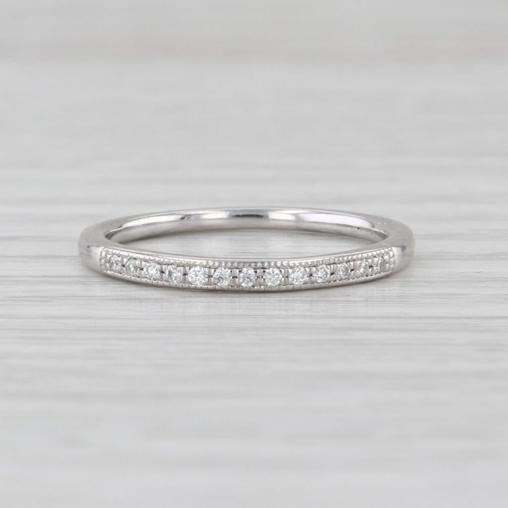 0.24ctw Diamond Wedding Band 14k White Gold Stackable Anniversary Ring Size 6.5