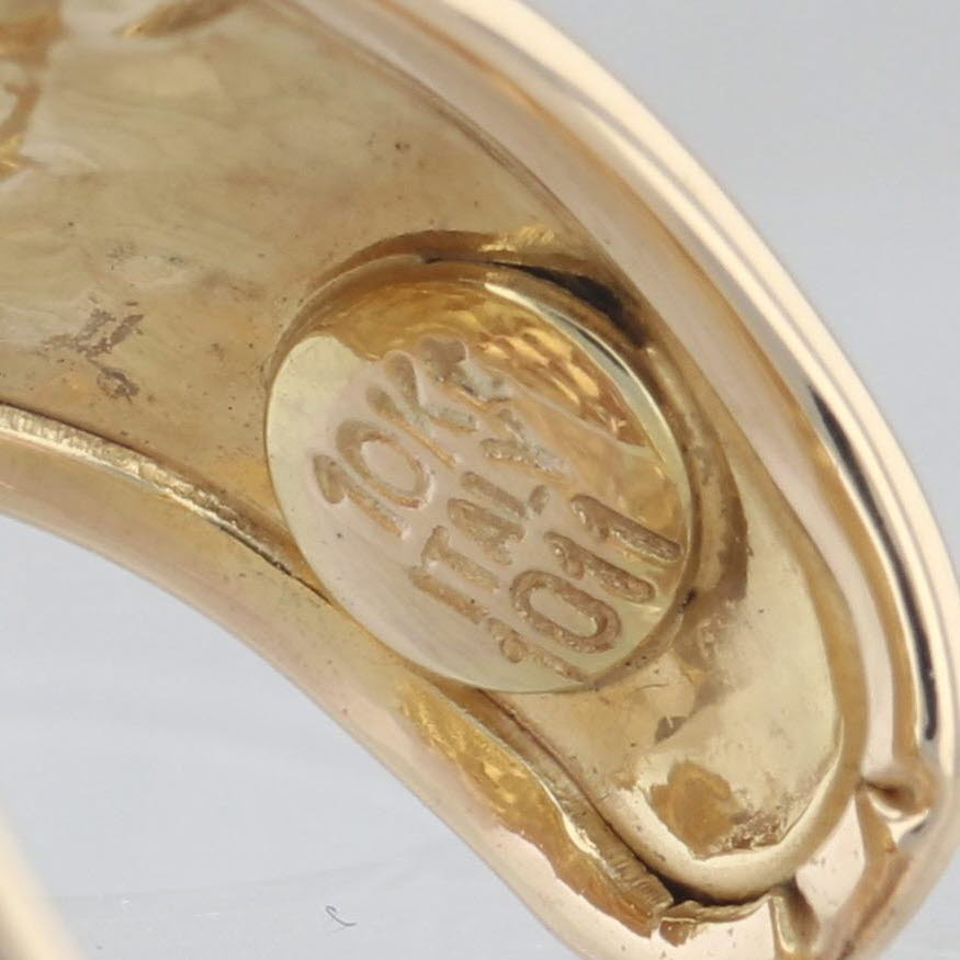 Dark Khaki Cherub Guardian Angel Coin Signet Ring 10k Yellow Gold Size 7.5 Adjustable Band
