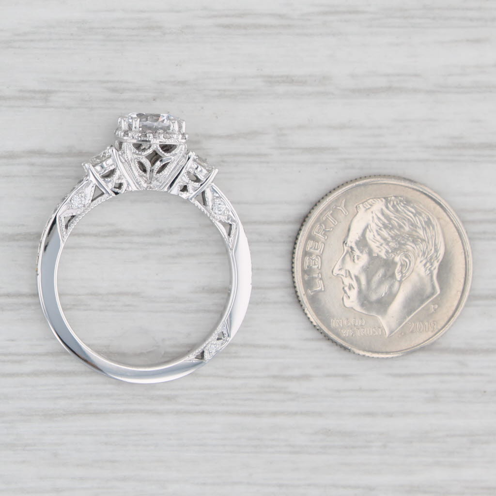 Light Gray New Tacori 0.48ctw Diamond Round Semi Mount Engagement Ring 18k White Gold