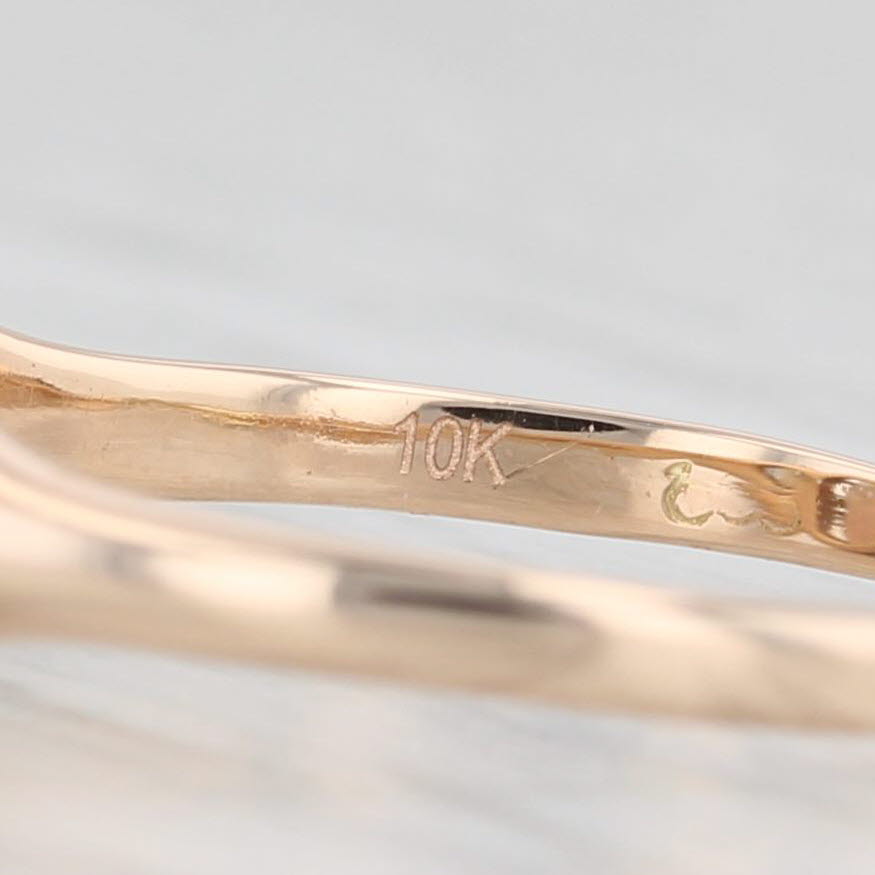 Light Gray Victorian Oval 3-Stone Opal Ring 10k Yellow Gold Size 7.75 Antique