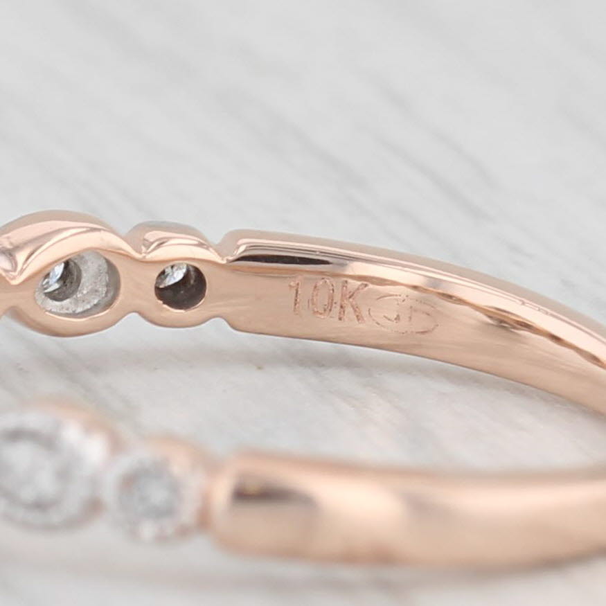 Light Gray 0.18ctw Round Diamond Halo Engagement Ring 10k Rose Gold Size 5