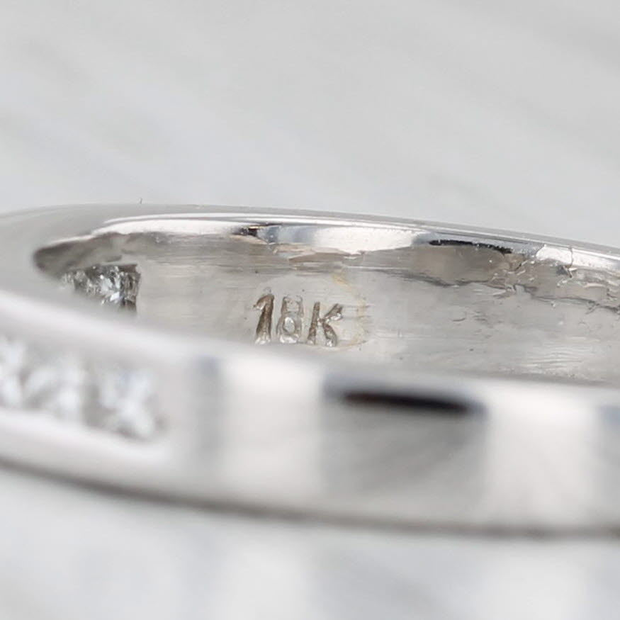 Light Gray 0.33ctw Diamond Channel Set Wedding Band 18k White Gold Size 5.25 Ring Stackable