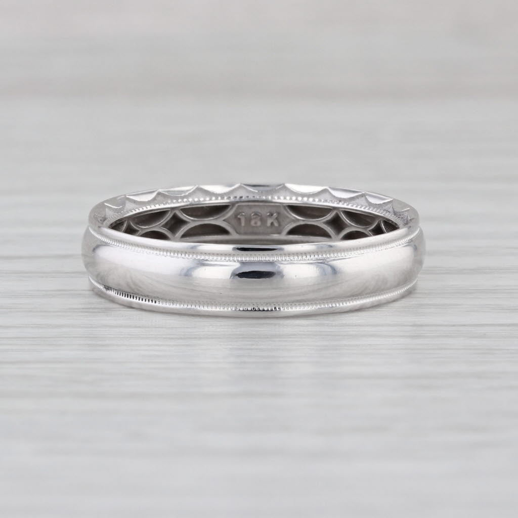 Tacori Men's Wedding Band 18k White Gold Size 10.5 Ring