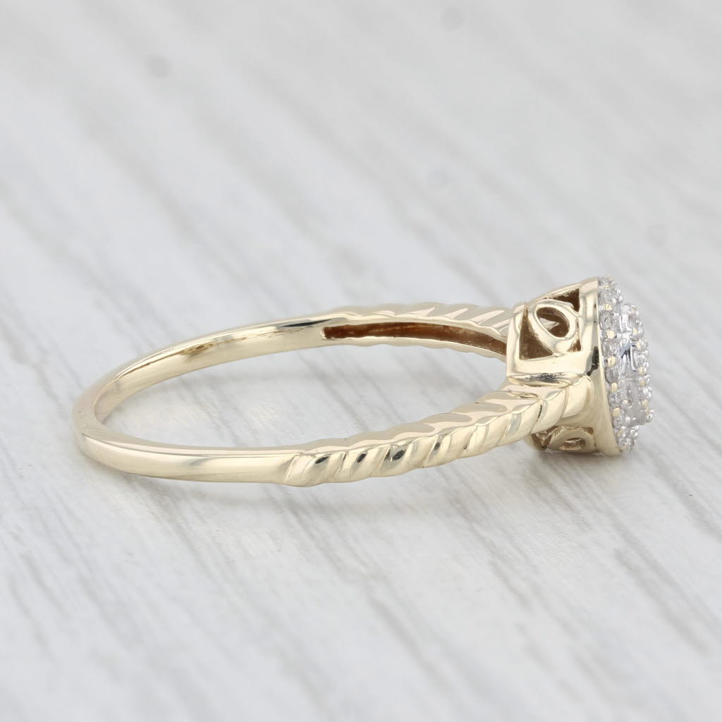 Light Gray Oval Diamond Cluster Ring 10k Yellow Gold Size 8.75 Engagement