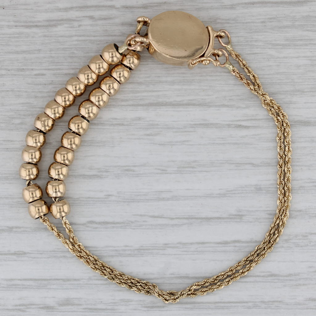 Gray Goldman Kolber Slide Charm Bracelet 14k Yellow Gold Bead Spacers 6.75"
