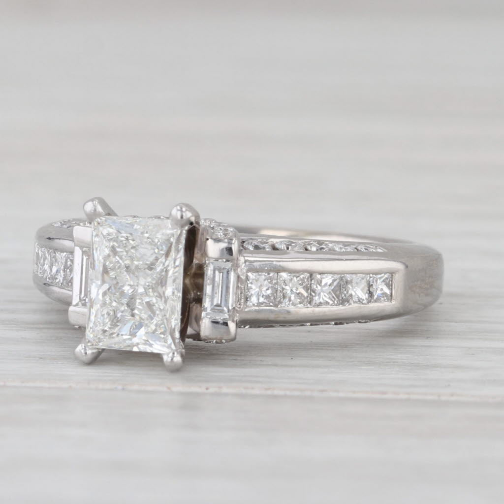 GSI 1.63ctw Diamond Engagement Ring 14k White Gold Size 4.75