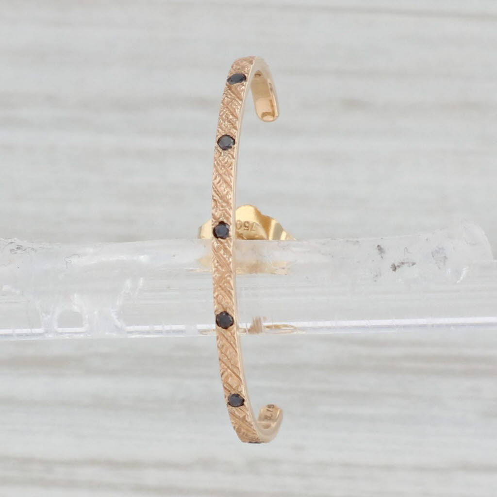New Nina Wynn SINGLE Suspender Black Diamond Earring 18k Yellow Gold